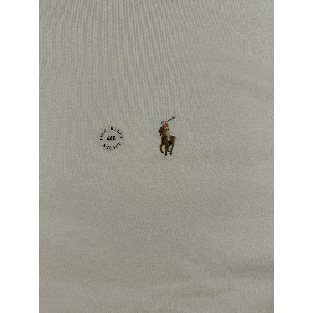 Polo Ralph Lauren White Polo Shirt Soft‎ Touch Long Sleeve Men's 4XB NWT